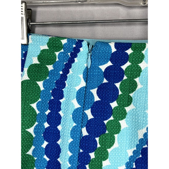 Talbots Blue-Green polka dot wavy pencil skirt, size 6P - Picture 6 of 9